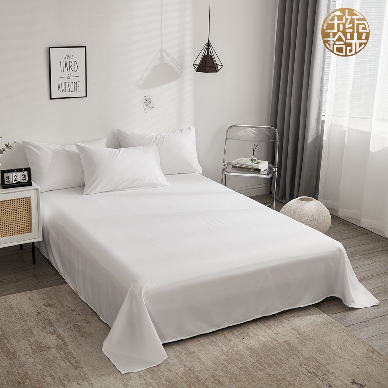 东纺拾光 DF2015 230*310cm双氧特漂白贡缎棉纱床单(计价单位:件)白色高清大图