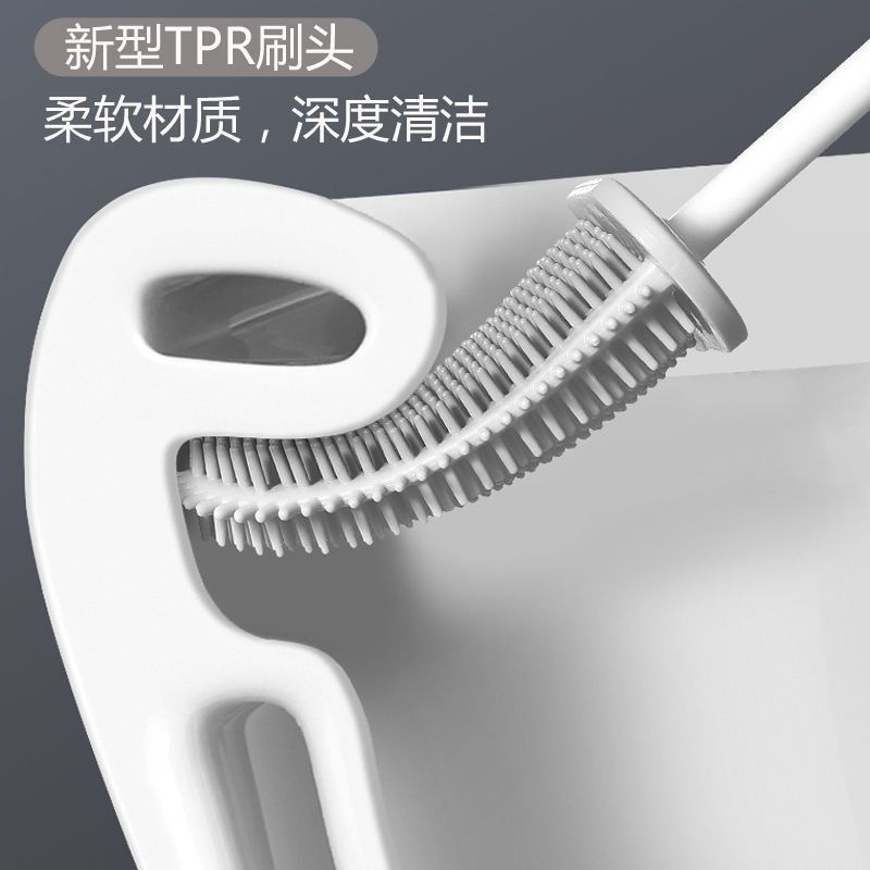 壁挂式免打孔厕所洗马桶刷子卫生间家用无死角清洁刷厕所神器套装-刷子;3套高清大图