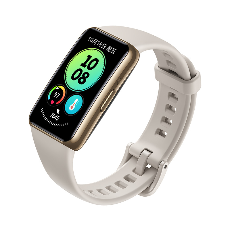 华为手环6pro运动手环智能手环炫彩全面屏超长续航体温研究云母灰视频