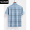 HLCOMAN2025夏装中老年男士短袖t恤条纹带口袋polo衫夏季老人上衣服