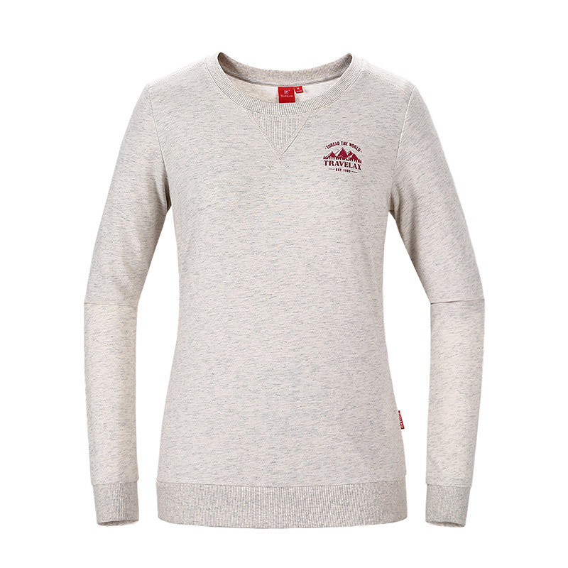 探路者(TOREAD) 套头圆领卫衣女款长袖T恤秋冬季户外女式舒适棉感圆领保暖内衣透气