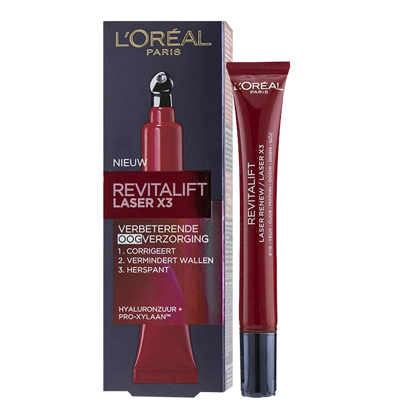 loreal欧莱雅眼霜女士 进口复颜光学嫩肤眼部醒活精华乳眼霜15ml 黑