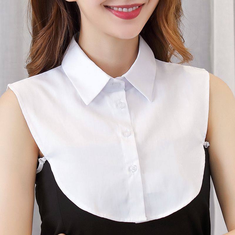 秋冬季新款毛衣装饰假领子女百搭假领多功能衬衫假衣领白色衬衣领 白色尖领纯白