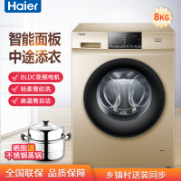 海尔(Haier) EG80B829G 8公斤变频滚筒洗衣机 一级能效 上排水 消毒洗 无旋钮设计 中途添衣