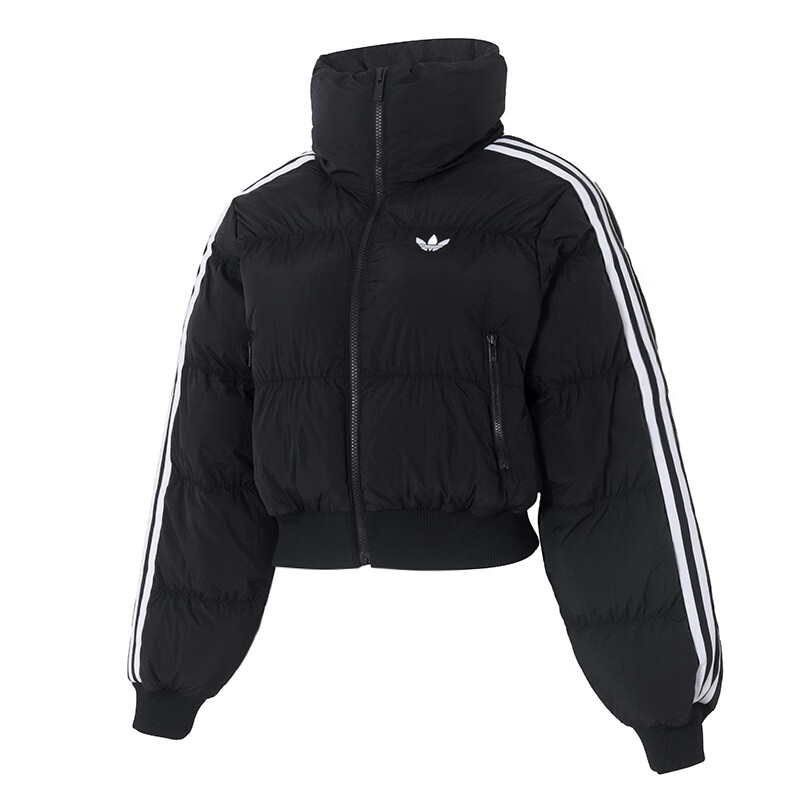 阿迪达斯 (adidas)女装新款三叶草立领短款保暖舒适时尚潮流面包服棉服外套JX2970 ZP高清大图