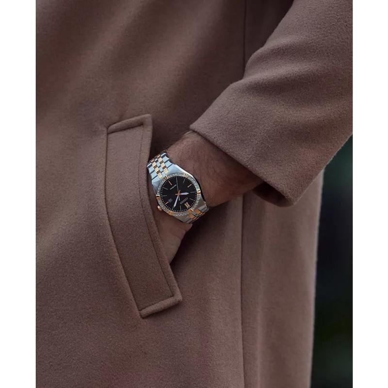 西铁城(CITIZEN)光动能男士腕表石英表40mm商务休闲防水防震不锈钢钻石男表高清大图