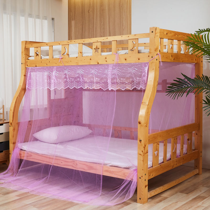 新款子母床蚊帐儿童上下铺梯形高低双层床家用特加密直梯柜梯蚊帐高清大图