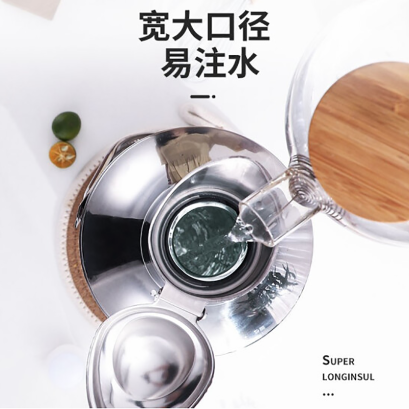 热水瓶鸭嘴开水壶复古家庭家用不锈钢2l宿舍保温瓶学生结 2L