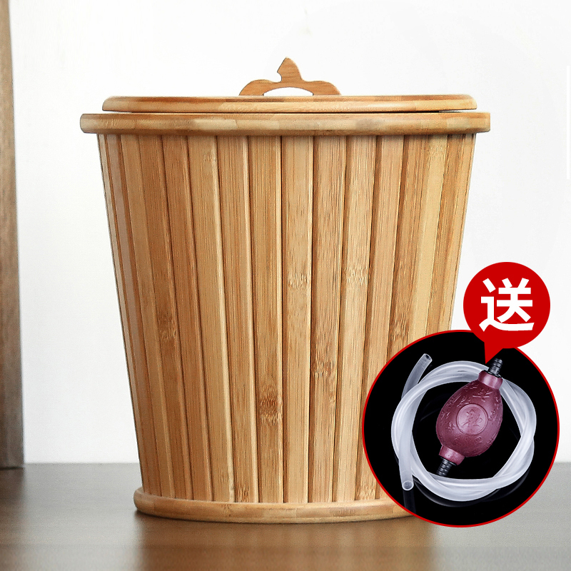 常生源 茶具 茶渣桶废水桶竹木实木内胆过滤茶渣桶水桶有容乃大茶桶