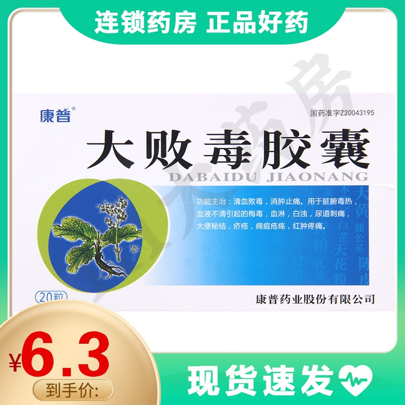 康普大败毒胶囊05g10粒2板用于脏腑毒热血液不清引起的梅毒血淋白浊
