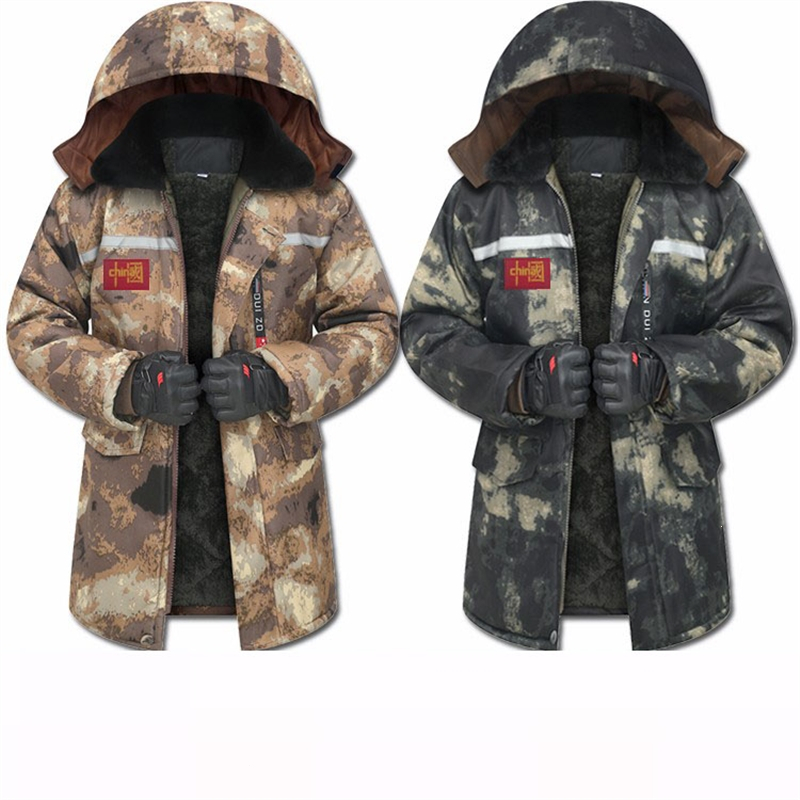 闪电客迷彩棉服男冬季棉衣加厚军棉大衣寒保暖加绒外套工作服劳保棉袄