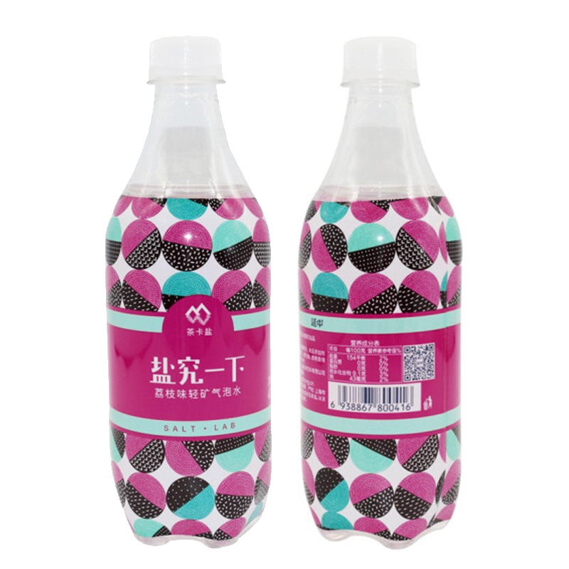 延中 盐究一下 荔枝味 茶卡盐轻矿气泡水 470ml *15瓶 整箱装