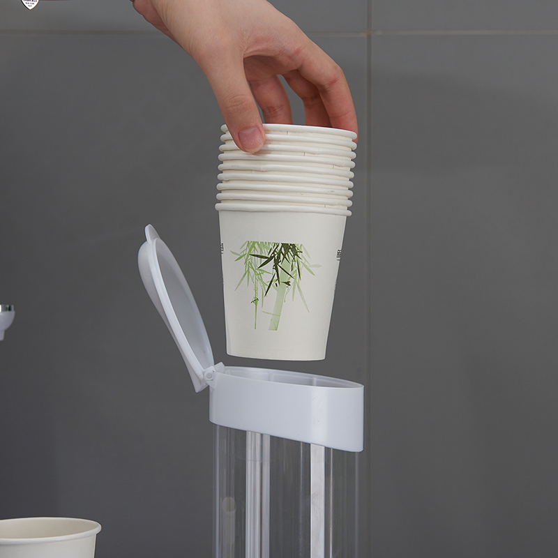 美帮汇装一次性杯子架自动取杯器饮水机水杯杯架家用免打孔放纸杯置物架高清大图