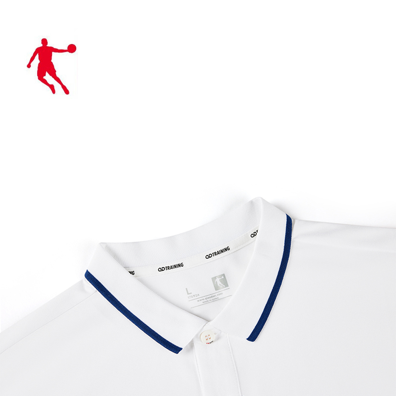 乔丹 运动T恤 针织短袖T恤衫 POIO衫 KTS13201199 男款 件(乔丹白2XL )高清大图