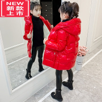 可莉允女童2022冬季新款棉服羽绒棉衣儿童加绒加厚外套红色冬季网红棉袄