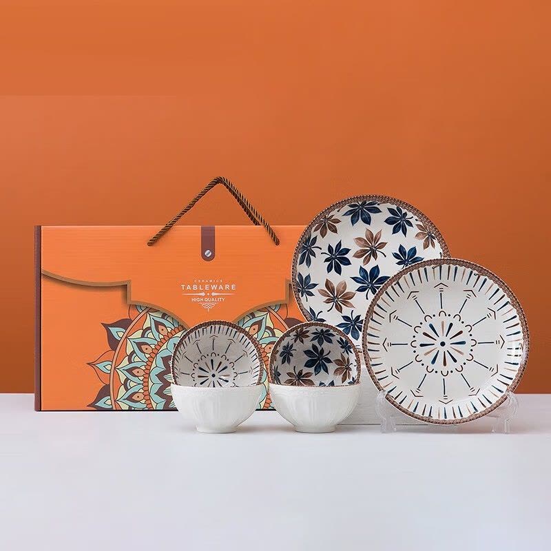 XHS 16件餐具套装 波西米亚编织藤16件套图片