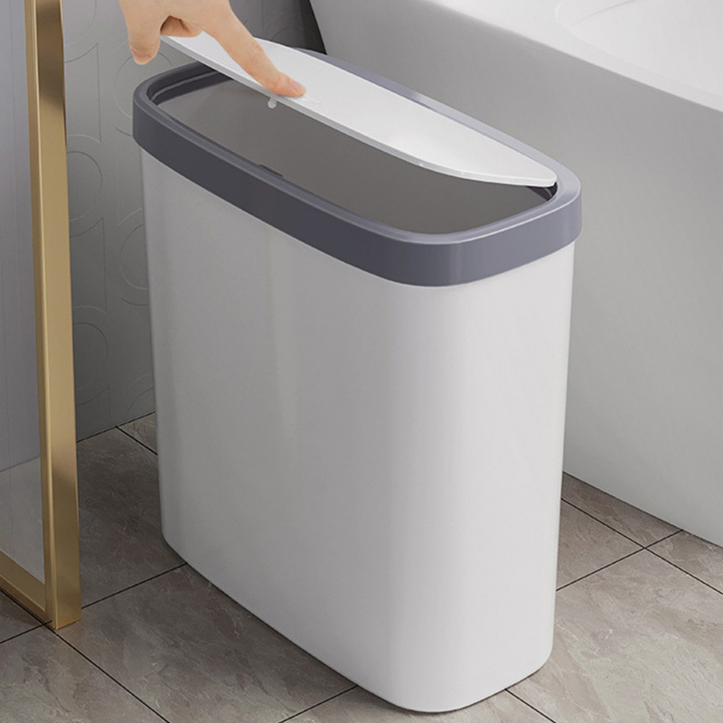 全格平板拖把免手洗家用一拖净懒人墩布企业 窄缝弹盖垃圾桶LJ104