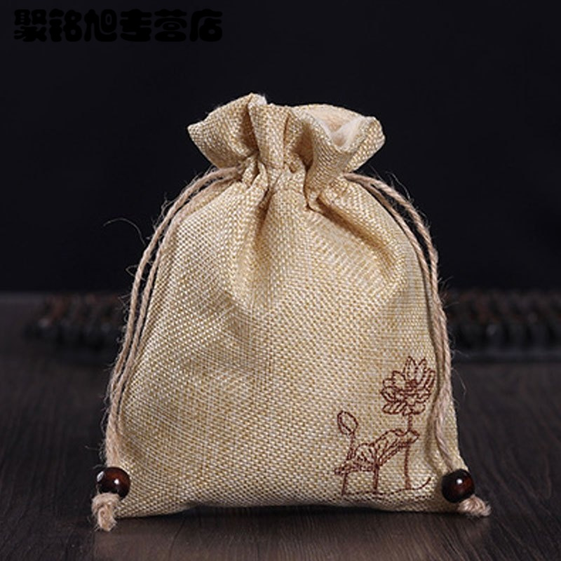 （买二送一）收纳文玩毛巾盘珠袋束口抽绳手串布袋星月菩提小叶紫檀崖柏盘玩收纳袋生活日用收纳用品棉质收纳袋