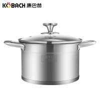 康巴赫汤锅不锈钢锅复底22cm双耳蒸锅煲汤炖汤锅煮面锅电磁炉锅具通用 22cm汤锅