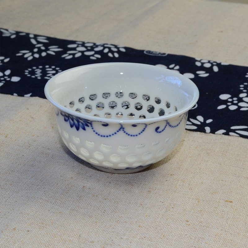 蓝色蜂窝茶具 XTL328 镂空陶瓷功夫茶壶礼盒套装 (套)