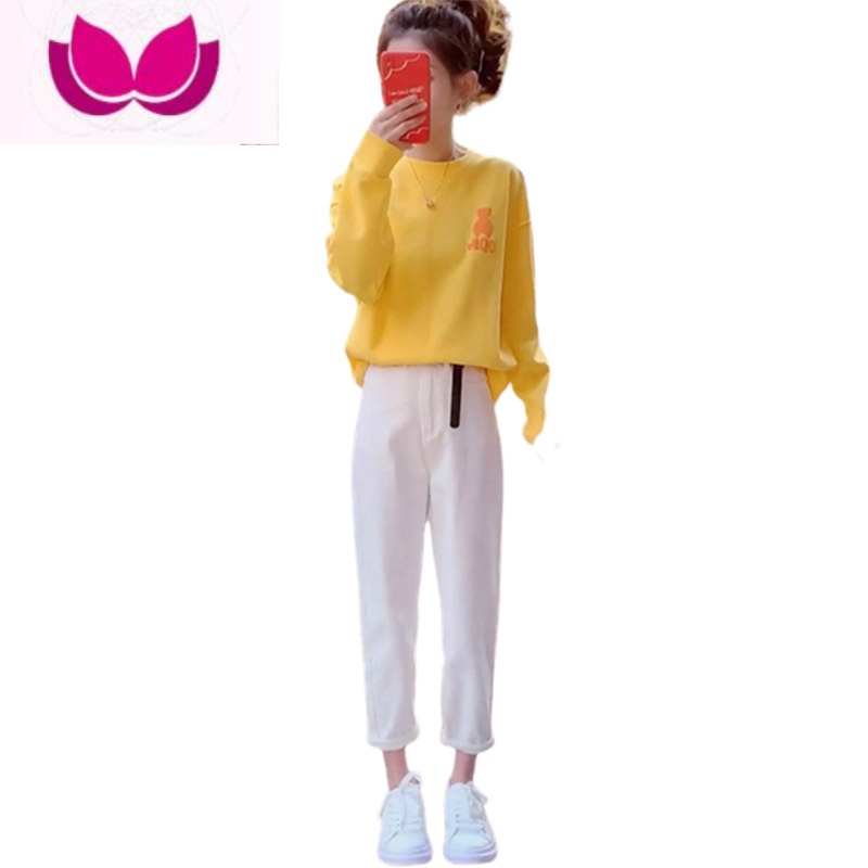 七斓春季小个子网红奶系穿搭一整套搭配上衣裤子长裤时尚套装女套高清大图