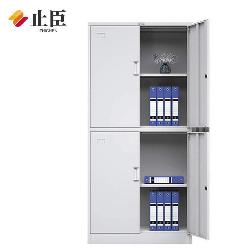 止臣 文件柜 办公柜储物柜资料柜带锁档案柜加厚铁皮柜 通双节