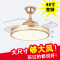 吊扇灯LED隐形变频风扇灯餐厅时光旧巷大风力客厅灯卧室灯具带电风扇吊灯 超薄金48寸变光+双控三档风