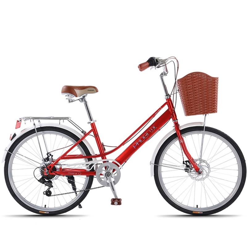 凤凰牌phdenix自行车男女式轻便省力代步通用双碟刹成人2426寸通勤