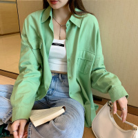 唐狮 春季衬衫女立体口袋工装长袖衬衣薄款外套宽松百搭潮