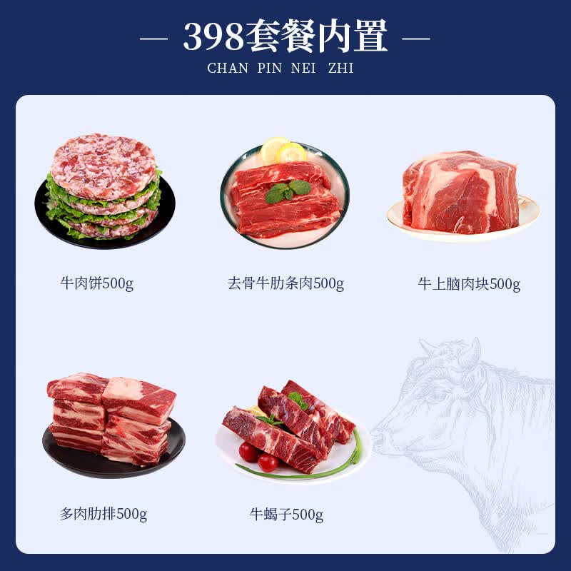 鲜飨 澳洲精选谷饲安格斯398牛肉礼盒2500g高清大图