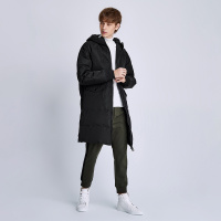 马克华菲字母贴布绣厚外套冬季款时尚潮流中长款保暖羽绒服男