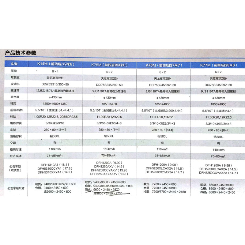 东风6*2天龙245马力DDI发动机