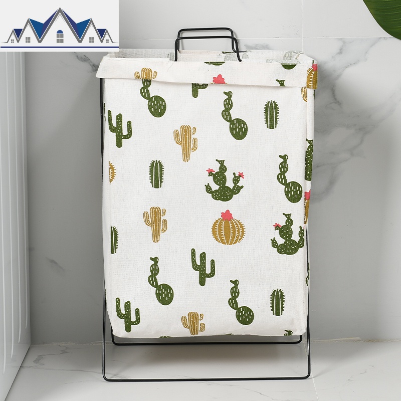 布艺脏衣篮折叠北欧衣服收纳筐放衣物娄篮玩具家用洗衣放衣服篓桶 三维工匠收纳篮 仙人掌【有盖】