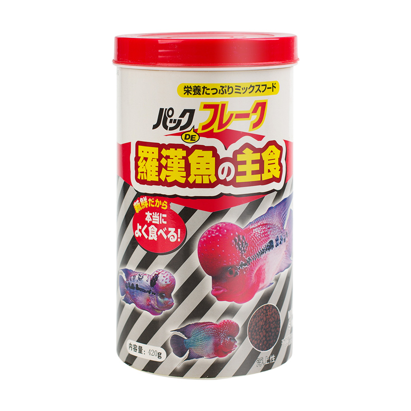 血鹦鹉罗汉财热带鱼鱼食罗汉鱼食罗汉鱼饲料寿星头起头增色鱼食高清大图