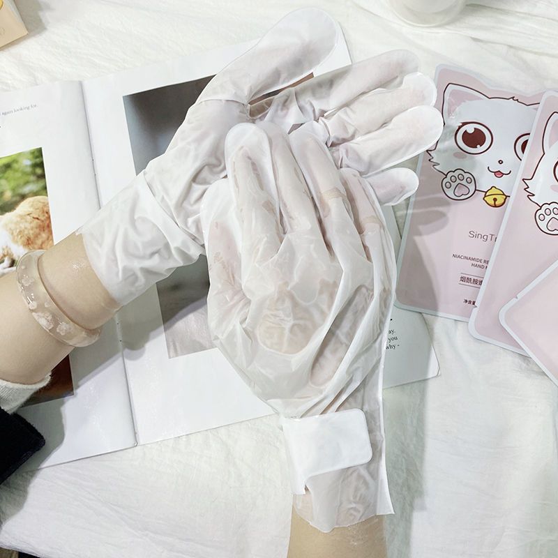 烟酰胺手膜美白保湿补水去角质死皮细嫩白淡化手纹男女学生护手霜手膜