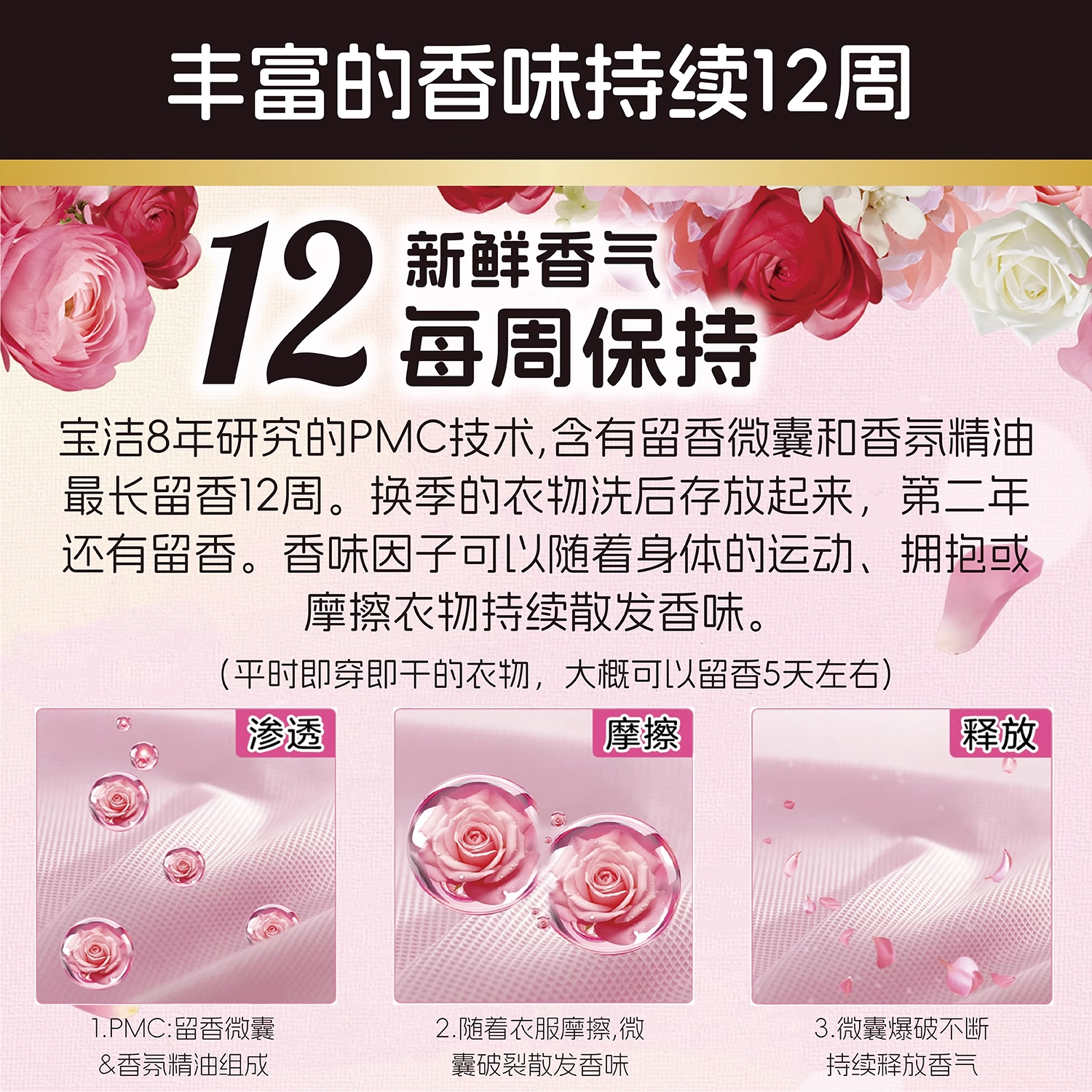 宝洁当妮洗衣留香珠衣物柔顺香味持久消臭洗衣香珠高清大图