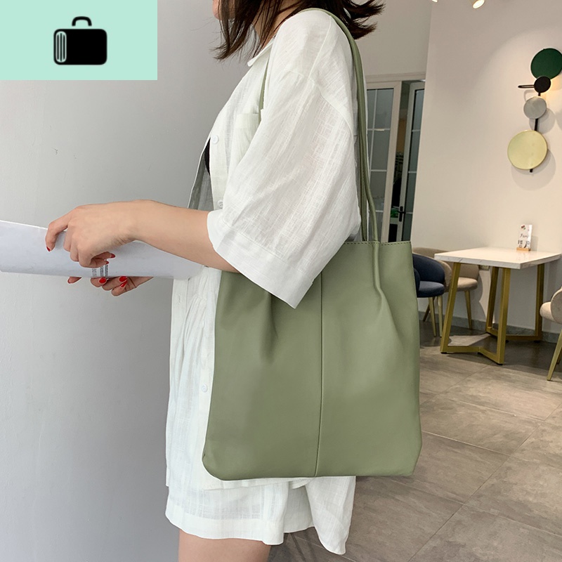 大容量包包女包新款2020网红潮简u软皮手提单肩大包百搭水桶包NEWLAKE_471高清大图