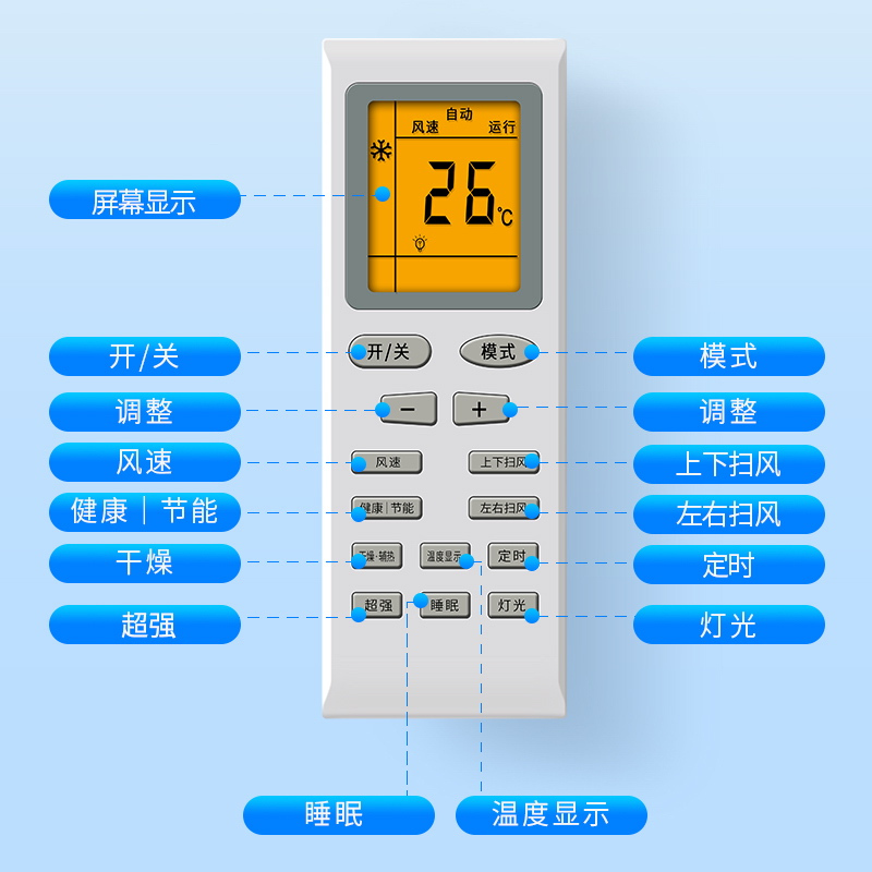 空调万能遥控器通用适用格力空调Y502E/K YBOF2 YB0F YAPOF YADOF yb0f2 yapof3高清大图