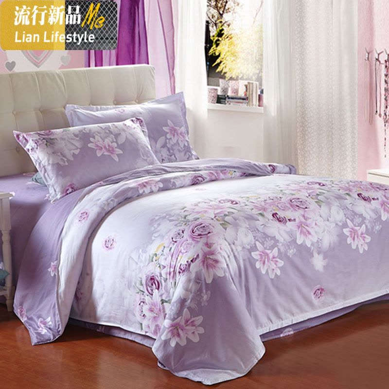 家纺四件套棉床单床上用品三4件套被套1.5m/1.8m床 三维工匠图片