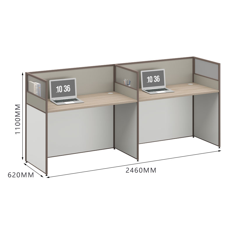 臻远ZYGW-042职员桌办公桌屏风工作卡位 直排双人位高清大图