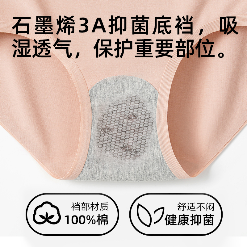 浪莎无痕内裤女士纯棉高腰收腹大码抗菌裆女生全棉2025新款短裤S女高清大图