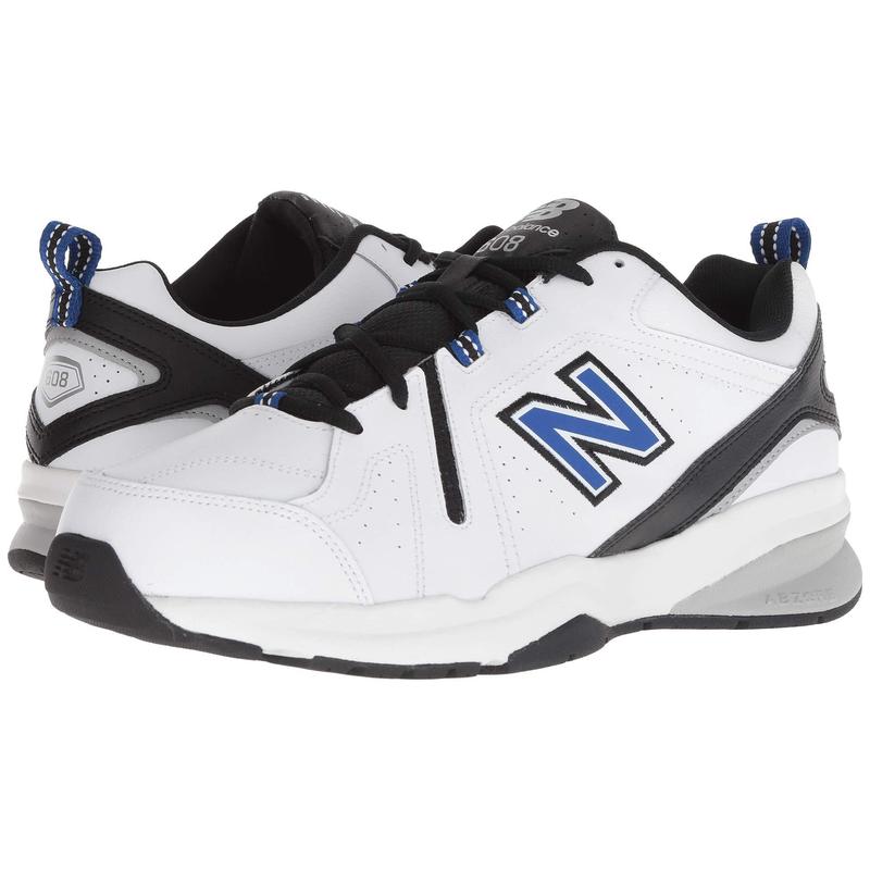 新百伦(New Balance)男款综合训练鞋透气支撑防滑耐磨室内健身运 White/Team_Royal 41.5