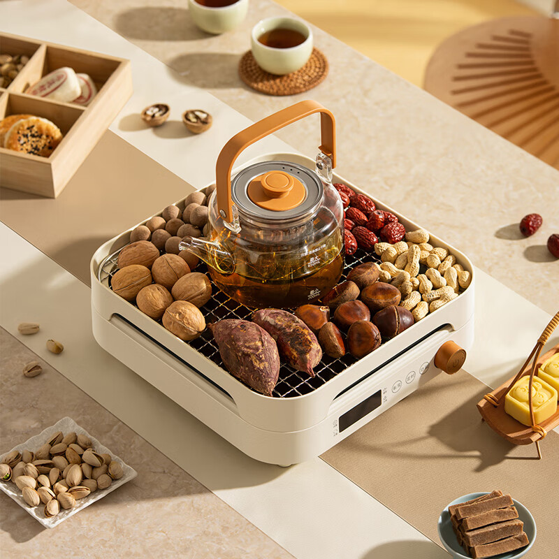 德世朗 围炉煮茶电陶炉DDQ-ZJ703 9档控温不挑锅具易操作煮茶煮酒烧烤取暖无烟围炉 方型