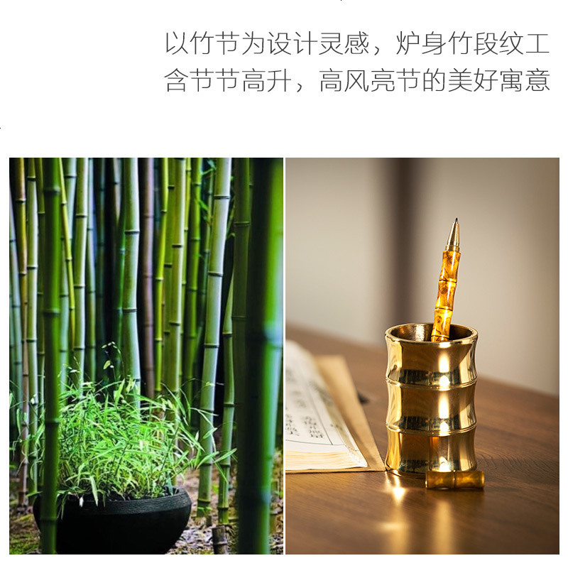 铜 竹节笔铜笔 艺术摆件家居装饰书房文具精品收藏