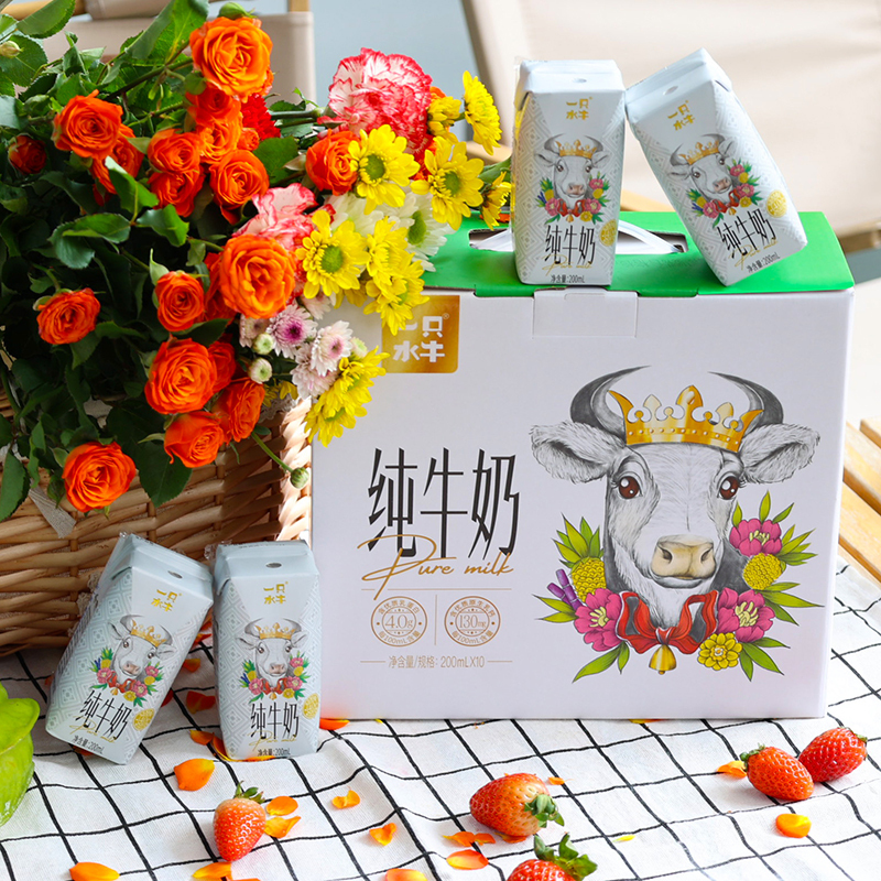 一只水牛4.0g蛋白质水牛奶整箱儿童奶广西特色奶早餐奶200mlx10盒