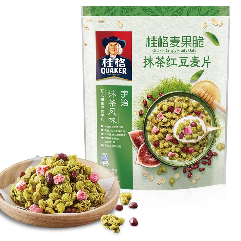 桂格(QUAKER)麦果脆抹茶红豆麦片 袋装380克