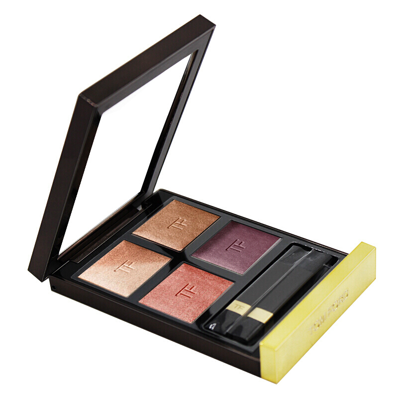 送眼影刷汤姆福特tomford幻魅四色眼影盘046gtf眼影蜜月红棕盘质地