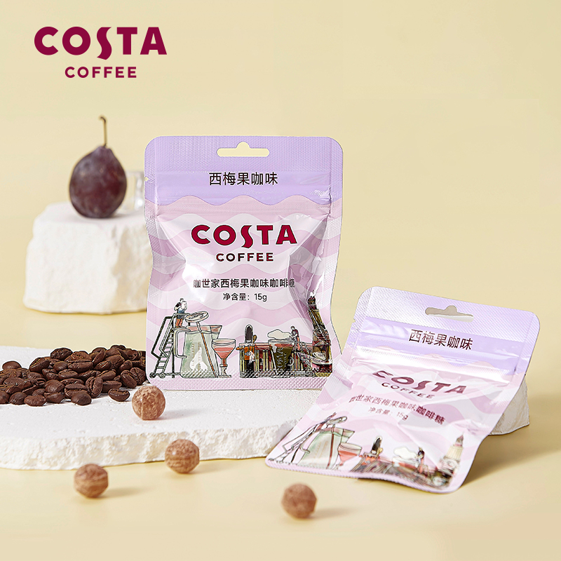 Costa冰咖啡糖15g/袋特浓提神犯困润喉糖冰咖啡薄荷糖咖啡清凉味硬糖 西梅果咖味 15g/袋
