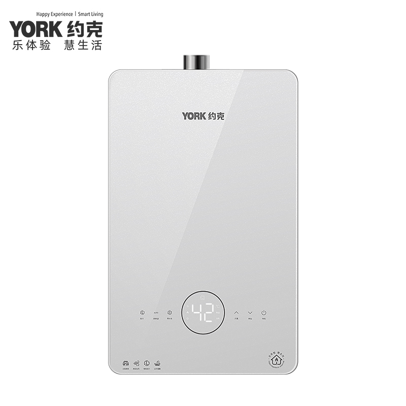 约克(YORK)燃气热水器16L家用强排恒温变频节能省气JSQ30-16-F22
