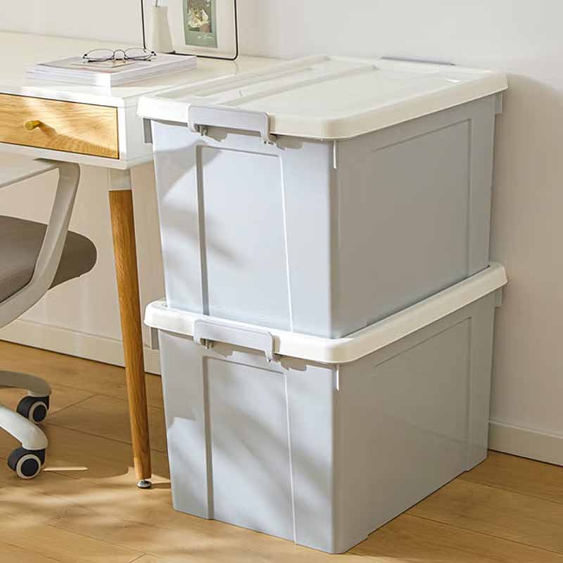 空間専門家(SPACEXPERT) 塑料整理箱经典带轮收纳箱105L 蓝色/灰色高清大图